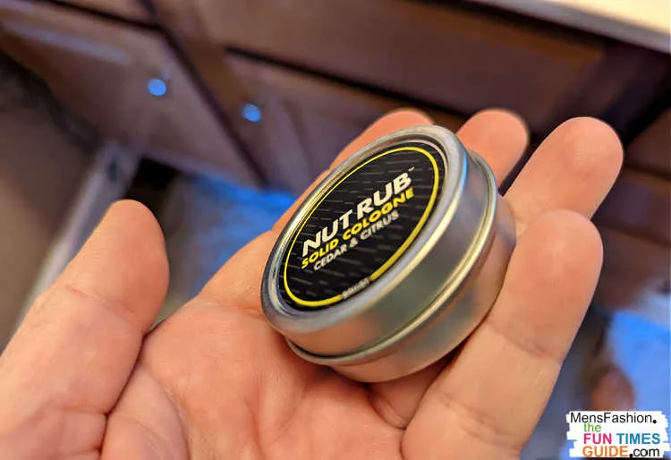 This can of Nut Rub is small but mighty! It only takes a little bit, and it lasts all day as a deodorizer for your balls. (Works under your armpits too!)